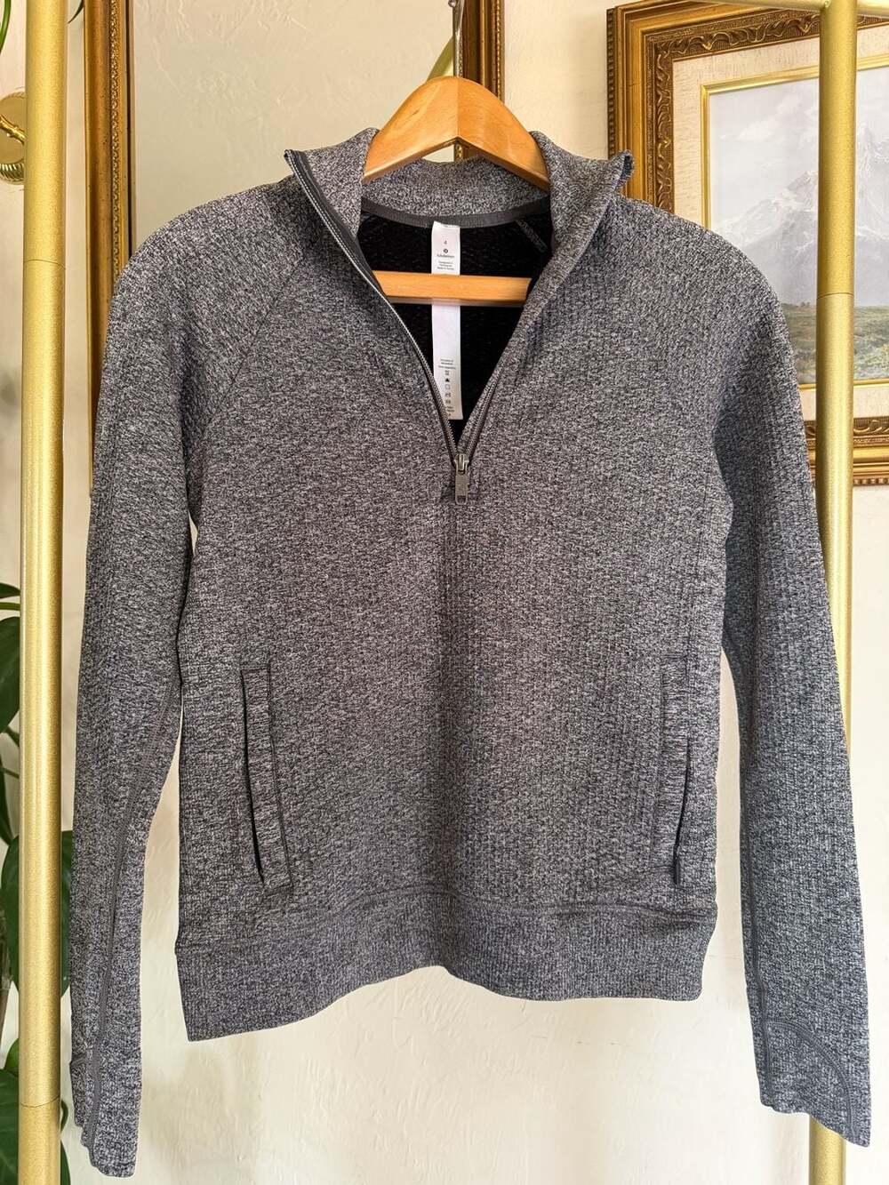 Lululemon Engineered Warmth Half Zip Merino Wool Pullover Gray Size 4